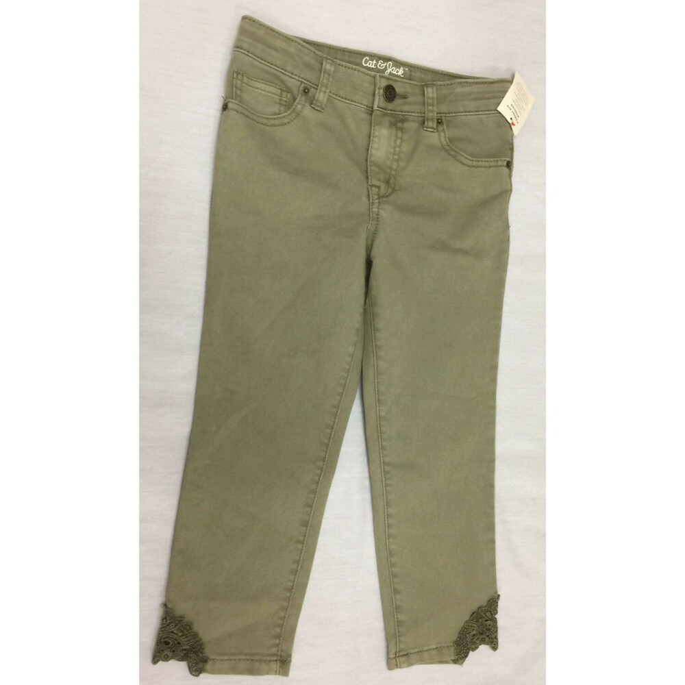 NWT CAT JACK GIRLS SUPPER SKINNY JEANS EMBROIDERED CAPRIS PANTS SIZE 6